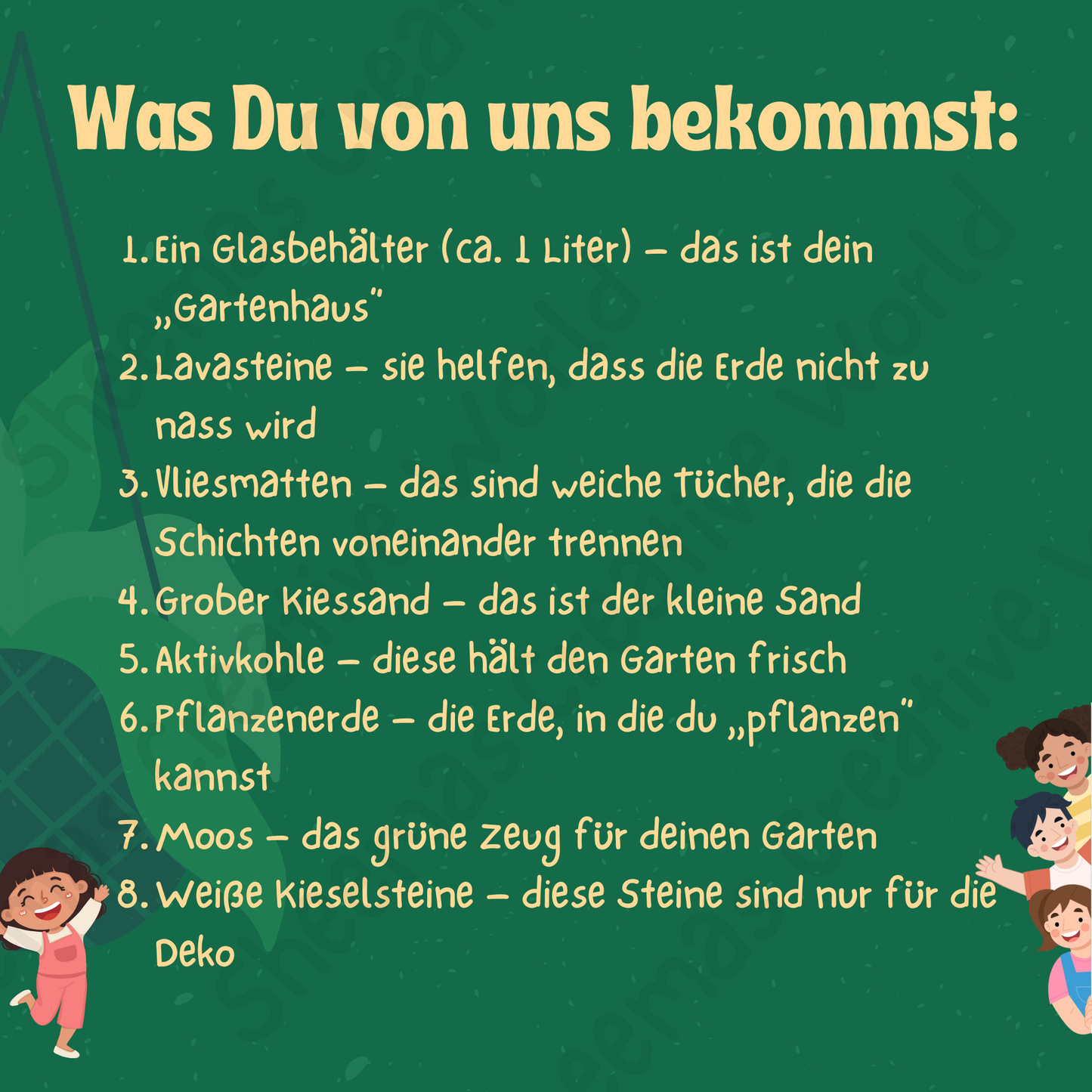 DIY Flaschengarten, Starter Kit für Kinder, Mini Pflanzenwelt, Kreativ-& Lernspaß, Nachhaltiger Mini-Garten, Geschenk für Kinder