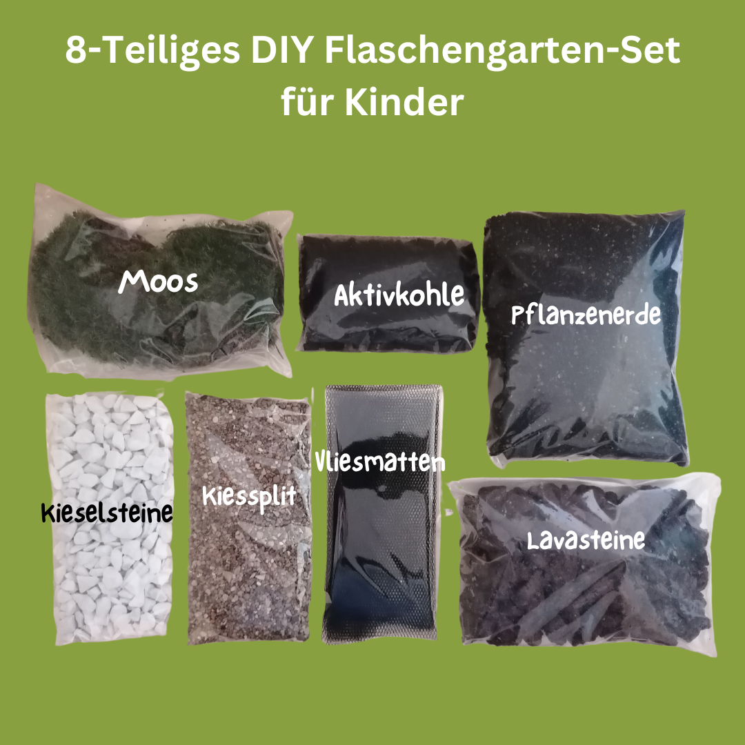 DIY Flaschengarten, Starter Kit für Kinder, Mini Pflanzenwelt, Kreativ-& Lernspaß, Nachhaltiger Mini-Garten, Geschenk für Kinder
