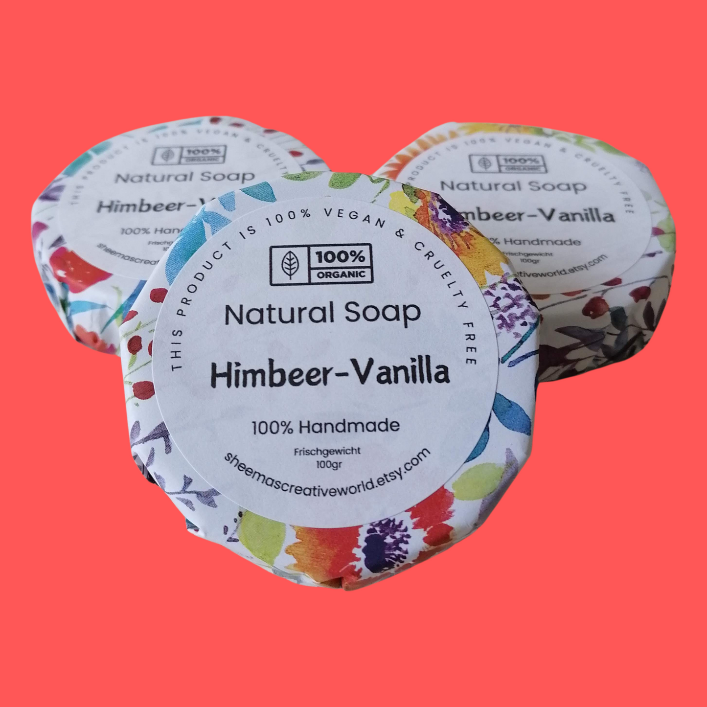 Naturseife, Sheabutter, Himbeer, Heu, Orange, Zitrone, vegan, Bio, ideal für sensible Haut, verschiedene Düfte, schöne Geschenkidee,