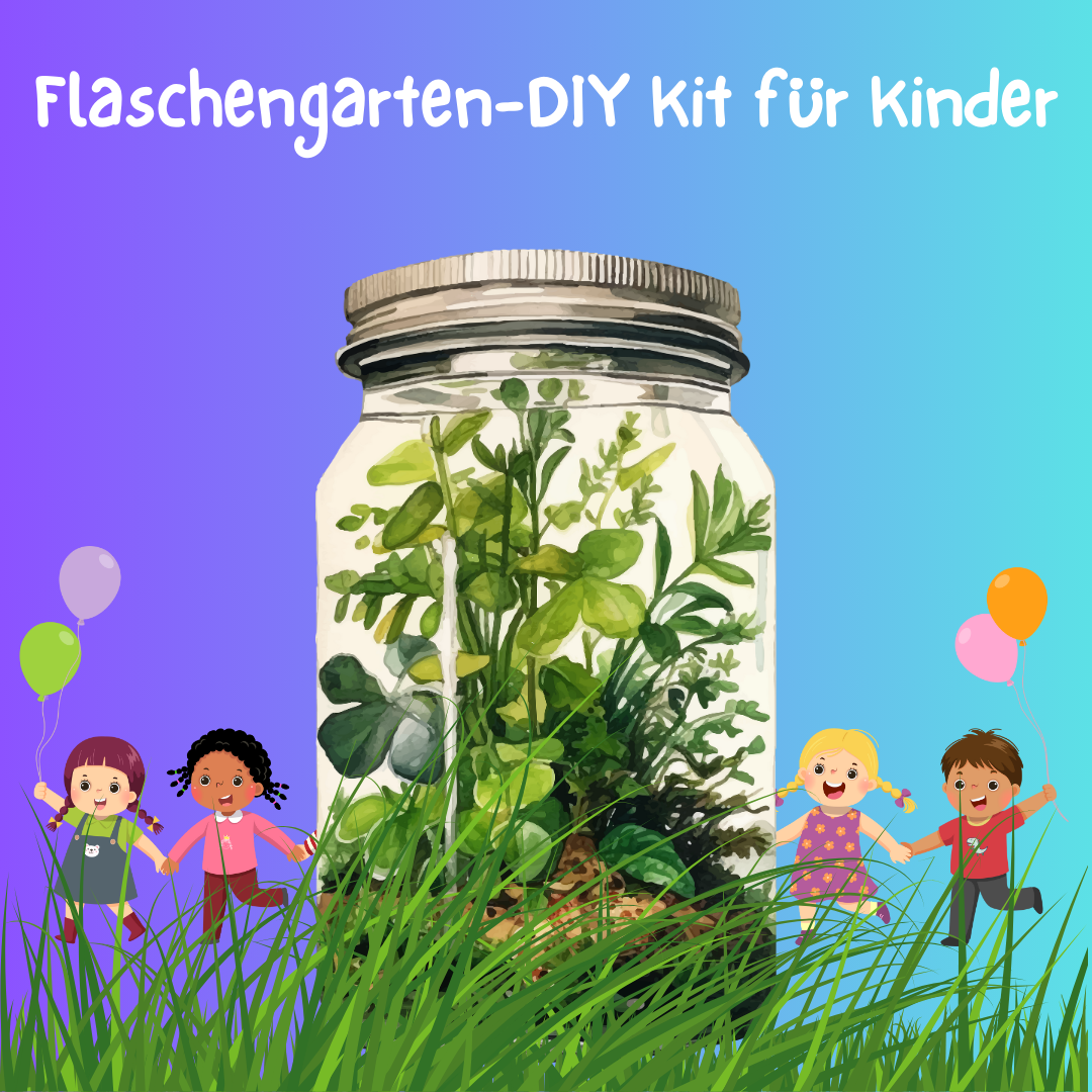 DIY Flaschengarten, Starter Kit für Kinder, Mini Pflanzenwelt, Kreativ-& Lernspaß, Nachhaltiger Mini-Garten, Geschenk für Kinder
