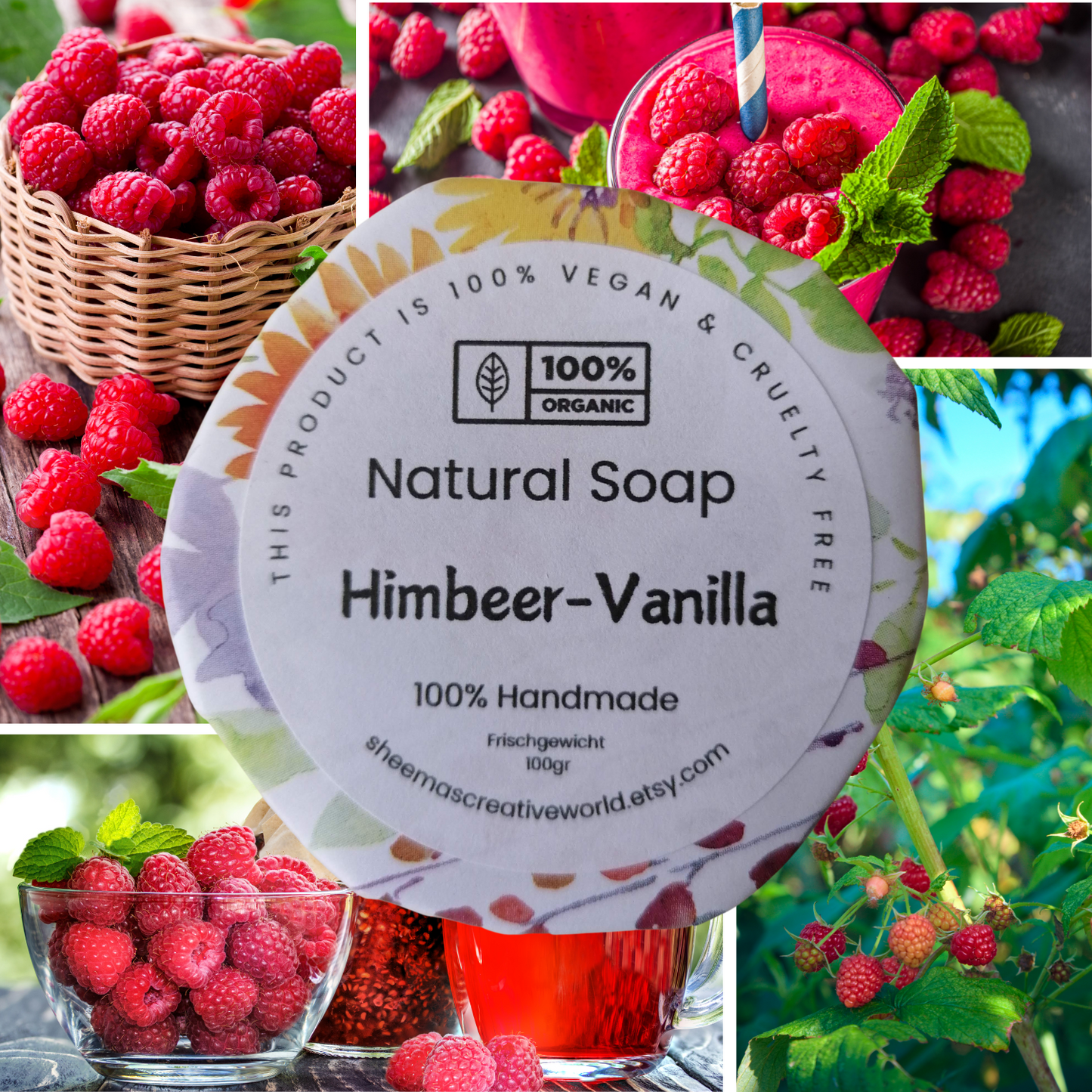 Naturseife, Sheabutter, Himbeer, Heu, Orange, Zitrone, vegan, Bio, ideal für sensible Haut, verschiedene Düfte, schöne Geschenkidee,